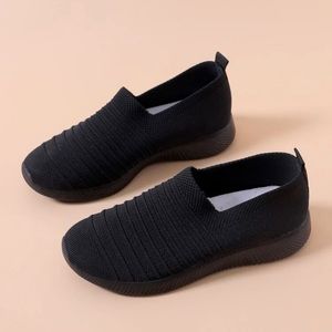 43wide New Black Slip-Ons